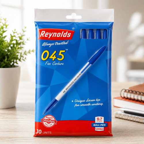 Reynolds 045 Fine Carbure Ball Pen – Blue Ink, 0.7mm, Smooth Writing Pen