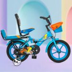 VESCO Kiddo 14T Bicycle for Kids | Rigid Suspension | Frame Size: 9 Inch | Backrest Seat & Side Training Wheel Kid Cycle | Ideal for 3 to 5 Years (Blue)