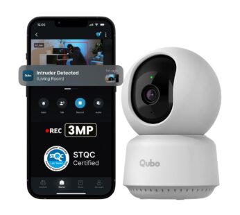 Qubo 360° 2K Smart Security Camera – Night Vision, AI Detection