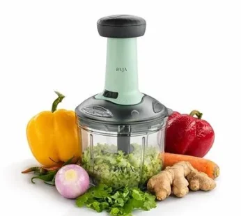 Manual Vegetable Chopper 1000ML with 5 Stainless Steel Blades | Hand Press Onion Cutter for Kitchen, Salad, Tomato & Potato