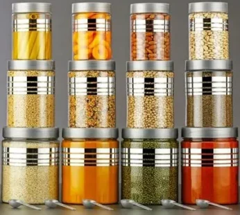 12-Piece Airtight Storage Containers Set with Free Spoons | Unbreakable Kitchen Organizer Boxes