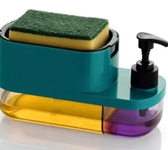 3-in-1 Soap Pump Dispenser with Sponge Holder | Kitchen & Bathroom Handwash Liquid Soap Bottle